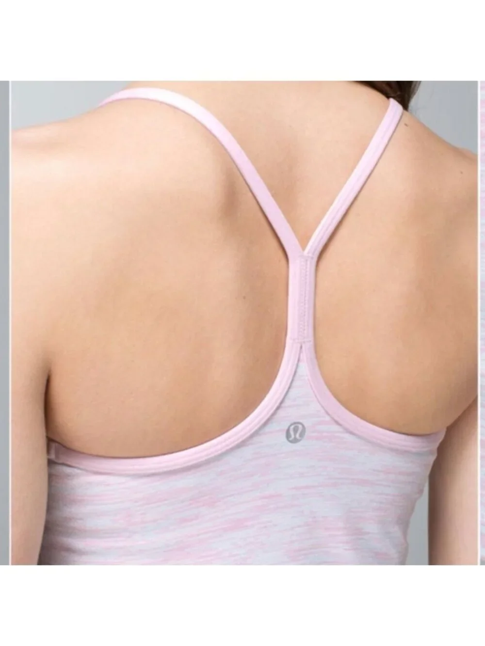 Lululemon Power Y Tank *LuonWee Are From Space White Barely Pink / Barely Pink